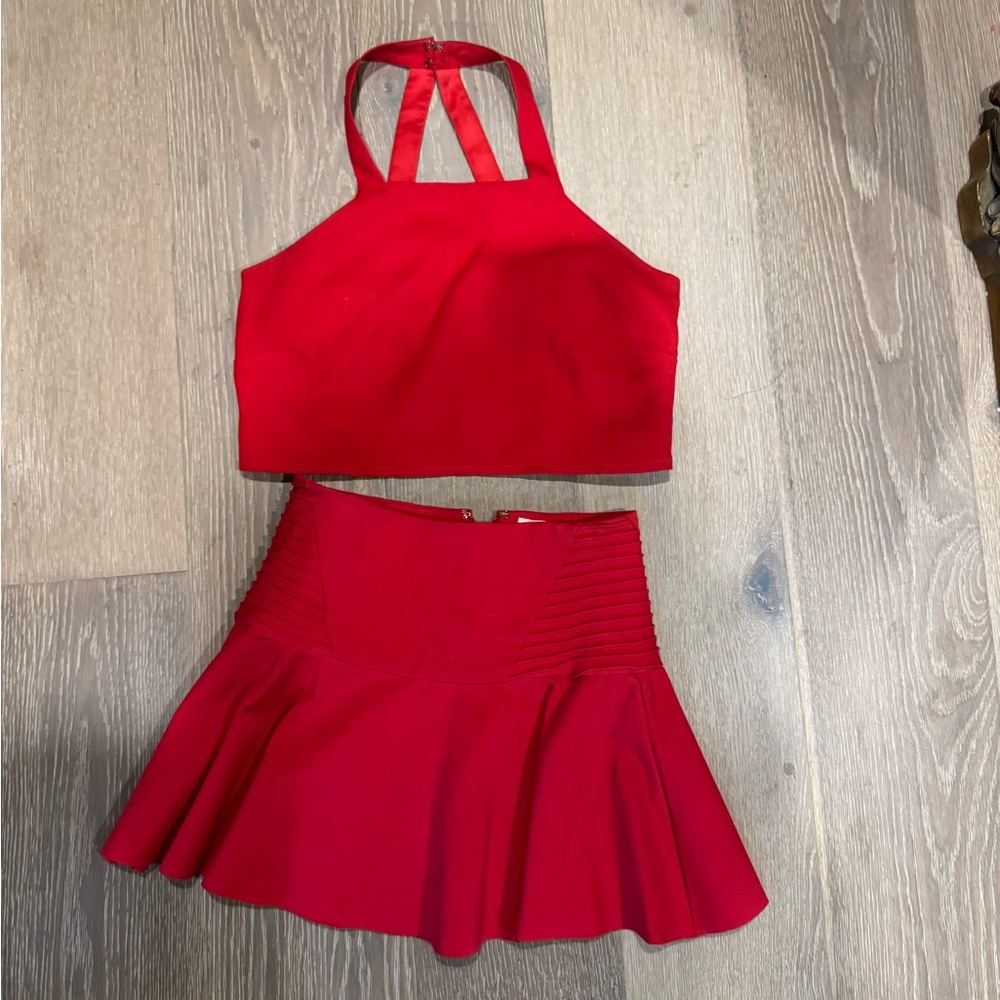 Red two piece set from Tootsies